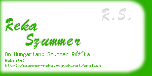 reka szummer business card